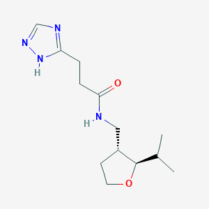 molecular formula C13H22N4O2 B6822043 N-[[(2R,3R)-2-propan-2-yloxolan-3-yl]methyl]-3-(1H-1,2,4-triazol-5-yl)propanamide 