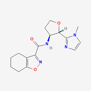 molecular formula C16H20N4O3 B6822179 N-[(2S,3S)-2-(1-methylimidazol-2-yl)oxolan-3-yl]-4,5,6,7-tetrahydro-1,2-benzoxazole-3-carboxamide 