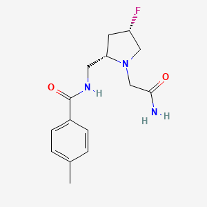 molecular formula C15H20FN3O2 B6822264 N-[[(2S,4S)-1-(2-amino-2-oxoethyl)-4-fluoropyrrolidin-2-yl]methyl]-4-methylbenzamide 