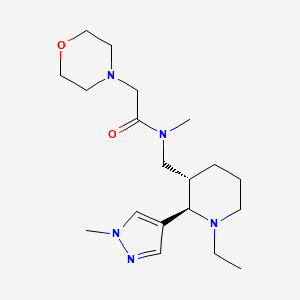 molecular formula C19H33N5O2 B6822899 N-[[(2R,3S)-1-ethyl-2-(1-methylpyrazol-4-yl)piperidin-3-yl]methyl]-N-methyl-2-morpholin-4-ylacetamide 