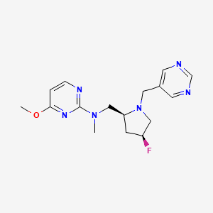 molecular formula C16H21FN6O B6822942 N-[[(2S,4S)-4-fluoro-1-(pyrimidin-5-ylmethyl)pyrrolidin-2-yl]methyl]-4-methoxy-N-methylpyrimidin-2-amine 