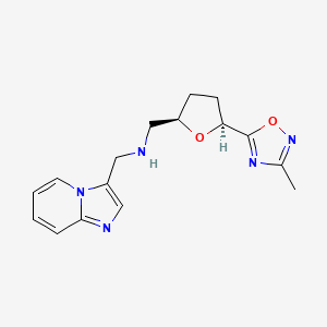 molecular formula C16H19N5O2 B6823046 N-(imidazo[1,2-a]pyridin-3-ylmethyl)-1-[(2R,5S)-5-(3-methyl-1,2,4-oxadiazol-5-yl)oxolan-2-yl]methanamine 