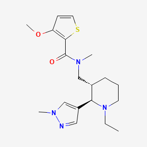 molecular formula C19H28N4O2S B6823103 N-[[(2R,3S)-1-ethyl-2-(1-methylpyrazol-4-yl)piperidin-3-yl]methyl]-3-methoxy-N-methylthiophene-2-carboxamide 