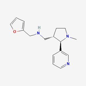 molecular formula C16H21N3O B6823232 N-(furan-2-ylmethyl)-1-[(2R,3S)-1-methyl-2-pyridin-3-ylpyrrolidin-3-yl]methanamine 