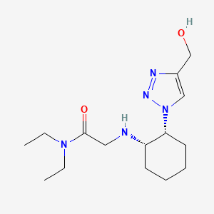molecular formula C15H27N5O2 B6823246 N,N-diethyl-2-[[(1S,2R)-2-[4-(hydroxymethyl)triazol-1-yl]cyclohexyl]amino]acetamide 