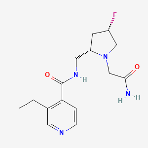 molecular formula C15H21FN4O2 B6823343 N-[[(2S,4S)-1-(2-amino-2-oxoethyl)-4-fluoropyrrolidin-2-yl]methyl]-3-ethylpyridine-4-carboxamide 