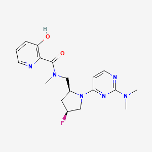molecular formula C18H23FN6O2 B6823394 N-[[(2S,4S)-1-[2-(dimethylamino)pyrimidin-4-yl]-4-fluoropyrrolidin-2-yl]methyl]-3-hydroxy-N-methylpyridine-2-carboxamide 
