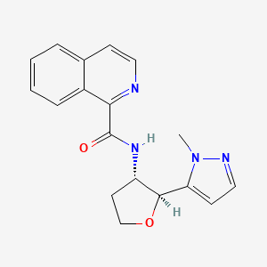 molecular formula C18H18N4O2 B6823530 N-[(2S,3S)-2-(2-methylpyrazol-3-yl)oxolan-3-yl]isoquinoline-1-carboxamide 