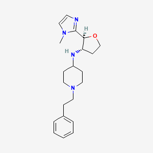 molecular formula C21H30N4O B6824108 N-[(2S,3S)-2-(1-methylimidazol-2-yl)oxolan-3-yl]-1-(2-phenylethyl)piperidin-4-amine 