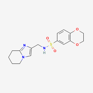 molecular formula C16H19N3O4S B6824218 N-(5,6,7,8-tetrahydroimidazo[1,2-a]pyridin-2-ylmethyl)-2,3-dihydro-1,4-benzodioxine-6-sulfonamide 