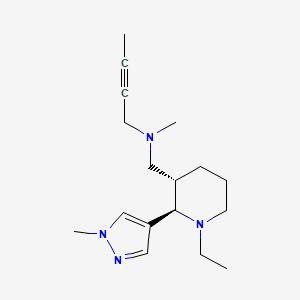 molecular formula C17H28N4 B6824372 N-[[(2R,3S)-1-ethyl-2-(1-methylpyrazol-4-yl)piperidin-3-yl]methyl]-N-methylbut-2-yn-1-amine 