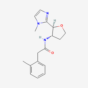 molecular formula C17H21N3O2 B6824390 N-[(2S,3S)-2-(1-methylimidazol-2-yl)oxolan-3-yl]-2-(2-methylphenyl)acetamide 