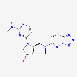molecular formula C16H21FN10 B6824484 N-[[(2S,4S)-1-[2-(dimethylamino)pyrimidin-4-yl]-4-fluoropyrrolidin-2-yl]methyl]-N-methyltetrazolo[1,5-b]pyridazin-6-amine 