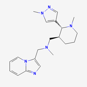 molecular formula C20H28N6 B6824740 N-(imidazo[1,2-a]pyridin-3-ylmethyl)-N-methyl-1-[(2R,3S)-1-methyl-2-(1-methylpyrazol-4-yl)piperidin-3-yl]methanamine 