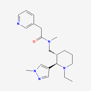 molecular formula C20H29N5O B6824812 N-[[(2R,3S)-1-ethyl-2-(1-methylpyrazol-4-yl)piperidin-3-yl]methyl]-N-methyl-2-pyridin-3-ylacetamide 