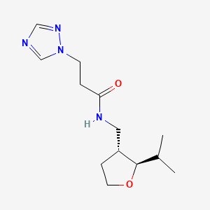 molecular formula C13H22N4O2 B6824853 N-[[(2R,3R)-2-propan-2-yloxolan-3-yl]methyl]-3-(1,2,4-triazol-1-yl)propanamide 