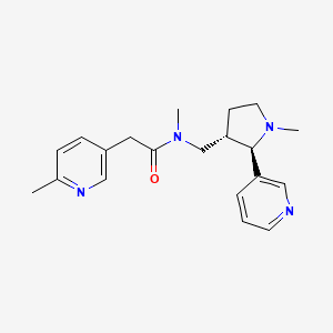 molecular formula C20H26N4O B6824885 N-methyl-2-(6-methylpyridin-3-yl)-N-[[(2R,3S)-1-methyl-2-pyridin-3-ylpyrrolidin-3-yl]methyl]acetamide 