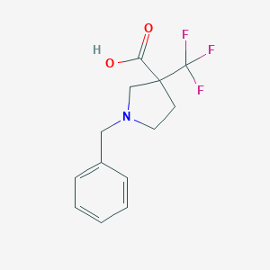 molecular formula C13H14F3NO2 B068249 1-Benzyl-3-(trifluoromethyl)pyrrolidine-3-carboxylic acid CAS No. 186203-08-7