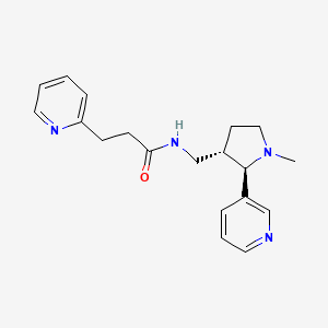 molecular formula C19H24N4O B6824929 N-[[(2R,3S)-1-methyl-2-pyridin-3-ylpyrrolidin-3-yl]methyl]-3-pyridin-2-ylpropanamide 