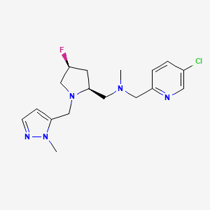 molecular formula C17H23ClFN5 B6825091 N-[(5-chloropyridin-2-yl)methyl]-1-[(2S,4S)-4-fluoro-1-[(2-methylpyrazol-3-yl)methyl]pyrrolidin-2-yl]-N-methylmethanamine 
