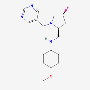 molecular formula C17H27FN4O B6825108 N-[[(2S,4S)-4-fluoro-1-(pyrimidin-5-ylmethyl)pyrrolidin-2-yl]methyl]-4-methoxycyclohexan-1-amine 