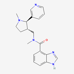 molecular formula C20H23N5O B6825156 N-methyl-N-[[(2R,3S)-1-methyl-2-pyridin-3-ylpyrrolidin-3-yl]methyl]-1H-benzimidazole-4-carboxamide 