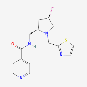 molecular formula C15H17FN4OS B6825206 N-[[(2S,4S)-4-fluoro-1-(1,3-thiazol-2-ylmethyl)pyrrolidin-2-yl]methyl]pyridine-4-carboxamide 
