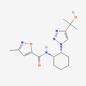 molecular formula C16H23N5O3 B6825265 N-[(1S,2R)-2-[4-(2-hydroxypropan-2-yl)triazol-1-yl]cyclohexyl]-3-methyl-1,2-oxazole-5-carboxamide 