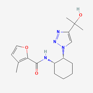 molecular formula C17H24N4O3 B6825274 N-[(1S,2R)-2-[4-(2-hydroxypropan-2-yl)triazol-1-yl]cyclohexyl]-3-methylfuran-2-carboxamide 