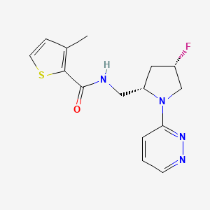 molecular formula C15H17FN4OS B6825286 N-[[(2S,4S)-4-fluoro-1-pyridazin-3-ylpyrrolidin-2-yl]methyl]-3-methylthiophene-2-carboxamide 