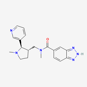 molecular formula C19H22N6O B6825623 N-methyl-N-[[(2R,3S)-1-methyl-2-pyridin-3-ylpyrrolidin-3-yl]methyl]-2H-benzotriazole-5-carboxamide 