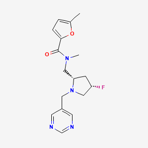 molecular formula C17H21FN4O2 B6825721 N-[[(2S,4S)-4-fluoro-1-(pyrimidin-5-ylmethyl)pyrrolidin-2-yl]methyl]-N,5-dimethylfuran-2-carboxamide 