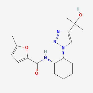 molecular formula C17H24N4O3 B6825754 N-[(1S,2R)-2-[4-(2-hydroxypropan-2-yl)triazol-1-yl]cyclohexyl]-5-methylfuran-2-carboxamide 
