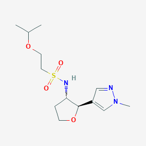 molecular formula C13H23N3O4S B6825767 N-[(2R,3S)-2-(1-methylpyrazol-4-yl)oxolan-3-yl]-2-propan-2-yloxyethanesulfonamide 