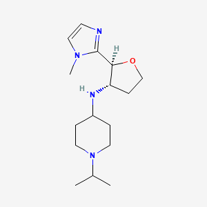 molecular formula C16H28N4O B6825776 N-[(2S,3S)-2-(1-methylimidazol-2-yl)oxolan-3-yl]-1-propan-2-ylpiperidin-4-amine 
