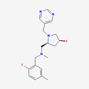 molecular formula C19H24F2N4 B6825828 N-[(2-fluoro-5-methylphenyl)methyl]-1-[(2S,4S)-4-fluoro-1-(pyrimidin-5-ylmethyl)pyrrolidin-2-yl]-N-methylmethanamine 