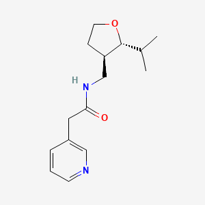 molecular formula C15H22N2O2 B6825942 N-[[(2R,3R)-2-propan-2-yloxolan-3-yl]methyl]-2-pyridin-3-ylacetamide 