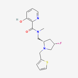 molecular formula C17H20FN3O2S B6825970 N-[[(2S,4S)-4-fluoro-1-(thiophen-2-ylmethyl)pyrrolidin-2-yl]methyl]-3-hydroxy-N-methylpyridine-2-carboxamide 