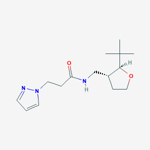 molecular formula C15H25N3O2 B6825983 N-[[(2S,3R)-2-tert-butyloxolan-3-yl]methyl]-3-pyrazol-1-ylpropanamide 