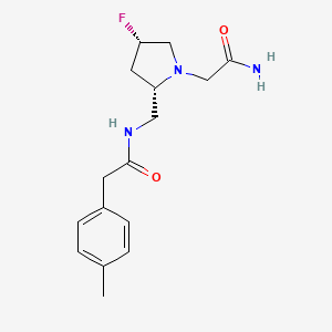 molecular formula C16H22FN3O2 B6826292 N-[[(2S,4S)-1-(2-amino-2-oxoethyl)-4-fluoropyrrolidin-2-yl]methyl]-2-(4-methylphenyl)acetamide 