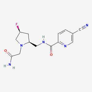 molecular formula C14H16FN5O2 B6826301 N-[[(2S,4S)-1-(2-amino-2-oxoethyl)-4-fluoropyrrolidin-2-yl]methyl]-5-cyanopyridine-2-carboxamide 