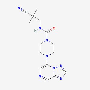molecular formula C15H20N8O B6826383 N-(2-cyano-2-methylpropyl)-4-([1,2,4]triazolo[1,5-a]pyrazin-5-yl)piperazine-1-carboxamide 