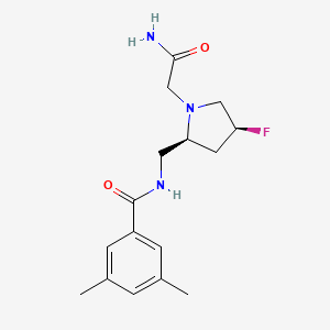 molecular formula C16H22FN3O2 B6826666 N-[[(2S,4S)-1-(2-amino-2-oxoethyl)-4-fluoropyrrolidin-2-yl]methyl]-3,5-dimethylbenzamide 