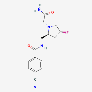 molecular formula C15H17FN4O2 B6826681 N-[[(2S,4S)-1-(2-amino-2-oxoethyl)-4-fluoropyrrolidin-2-yl]methyl]-4-cyanobenzamide 
