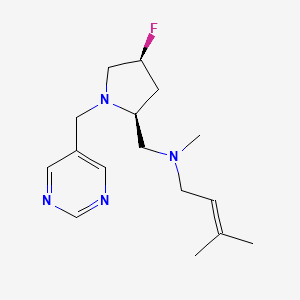 molecular formula C16H25FN4 B6826798 N-[[(2S,4S)-4-fluoro-1-(pyrimidin-5-ylmethyl)pyrrolidin-2-yl]methyl]-N,3-dimethylbut-2-en-1-amine 