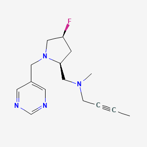 molecular formula C15H21FN4 B6826817 N-[[(2S,4S)-4-fluoro-1-(pyrimidin-5-ylmethyl)pyrrolidin-2-yl]methyl]-N-methylbut-2-yn-1-amine 