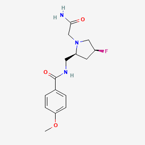 molecular formula C15H20FN3O3 B6826924 N-[[(2S,4S)-1-(2-amino-2-oxoethyl)-4-fluoropyrrolidin-2-yl]methyl]-4-methoxybenzamide 
