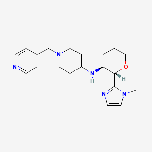 molecular formula C20H29N5O B6826965 N-[(2S,3S)-2-(1-methylimidazol-2-yl)oxan-3-yl]-1-(pyridin-4-ylmethyl)piperidin-4-amine 