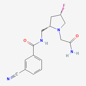 molecular formula C15H17FN4O2 B6826983 N-[[(2S,4S)-1-(2-amino-2-oxoethyl)-4-fluoropyrrolidin-2-yl]methyl]-3-cyanobenzamide 