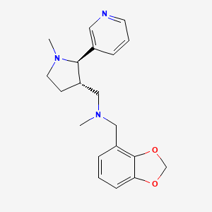 molecular formula C20H25N3O2 B6827014 N-(1,3-benzodioxol-4-ylmethyl)-N-methyl-1-[(2R,3S)-1-methyl-2-pyridin-3-ylpyrrolidin-3-yl]methanamine 